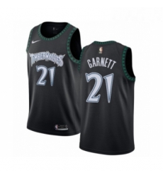 Mens Nike Minnesota Timberwolves 21 Kevin Garnett Authentic Black Hardwood Classics Jersey