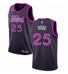 Mens Nike Minnesota Timberwolves 25 Derrick Rose Swingman Purple NBA Jersey City Edition 