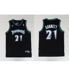 NBA Minnesota Timberwolves 21 Kevin Garnett Swingman Black Jersey