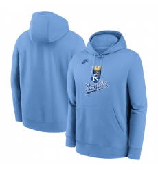 Men Kansas City Royals Light Blue Cooperstown Collection Logo Club Pullover Hoodie