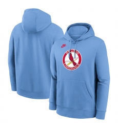 Men St  Louis Cardinals Light Blue Cooperstown Collection Logo Club Pullover Hoodie