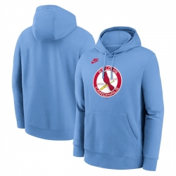 Men St  Louis Cardinals Light Blue Cooperstown Collection Logo Club Pullover Hoodie