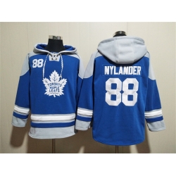 Men Toronto Maple Leafs 88 William Nylander Blue Ageless Must Have Lace Up Pullover Hoodie