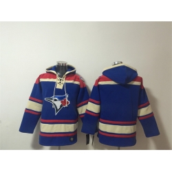 Men Toronto Blue Jays Blank Royal Ageless Must Have Lace Up Pullover Hoodie