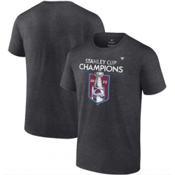 Men Colorado Avalanche Heathered Charcoal 2022 Stanley Cup Champions Jersey Roster T Shirt