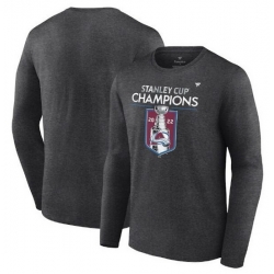 Men Colorado Avalanche Heathered Charcoal 2022 Stanley Cup Champions Locker Room Long Sleeve T Shirt