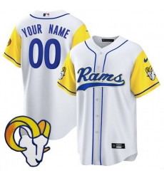 Men Los Angeles Rams Active Player Custom White Stitched Baseball Jersey Men Los Angeles Rams Active Player Custom White Stitched Baseball Jersey