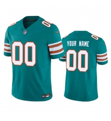 Men Miami Dolphins Active Player Custom Aqua 2023 F U S E Vapor Limited Stitched Football Jersey