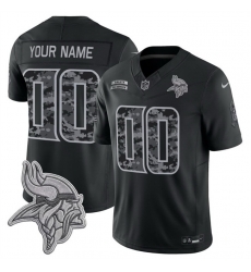 Men Minnesota Vikings Active Player Custom Black F U S E 2026 Salute to Service Limited Stitched Football Jersey Men Minnesota Vikings Active Player Custom Black F U S E 2026 Salute to Service Limited Stitched Football Jersey