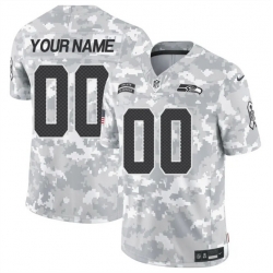 Men Seattle Seahawks Active Player Custom 2024 F U S E Arctic Camo Salute To Service Limited Stitched Football Jersey