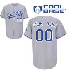 Men Women Youth All Size Kansas City Royals Cool Base Custom Jerseys Grey 3