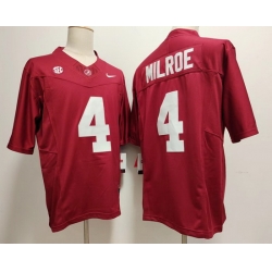 Alabama Crimson Tide Jalen Milroe #4 Red F U S E Stitched Jersey