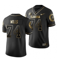 Alabama Crimson Tide Jedrick Wills Black Golden Edition Men'S Jersey