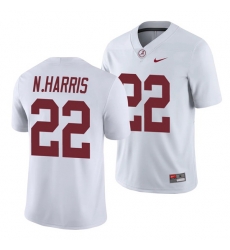 Alabama Crimson Tide Najee Harris White College Football Men's Game Jersey