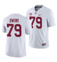 NCAA Football Alabama Crimson Tide Chris RS Owens White 2019 Away Game Jersey