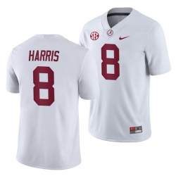 NCAA Football Alabama Crimson Tide Christian Harris White 2019 Away Game Jersey