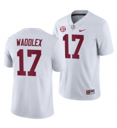 NCAA Football Alabama Crimson Tide Jaylen Waddle White 2019 Away Game Jersey