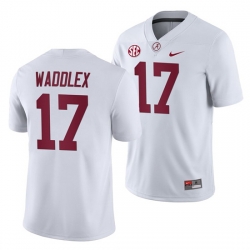 NCAA Football Alabama Crimson Tide Jaylen Waddle White 2019 Away Game Jersey