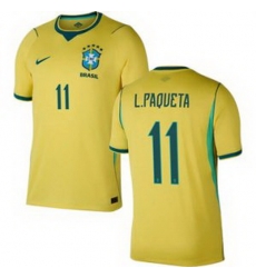 Men 11 Brazil National Team Lucas Paqueta 2026 Home Jersey 1