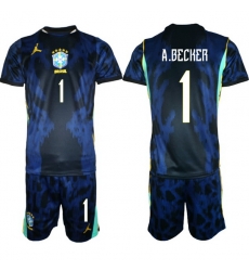 Men Brazil 2026 FIFA World Cup Blue Away Soccer Jersey A.BECKER #1