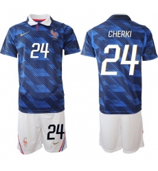 Men France 2026 FIFA World Cup Blue Soccer Jersey #24 Rayan Cherki