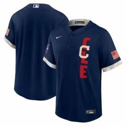 Men's Cleveland Indians Blank Nike Navy 2021 MLB All-Star Game Replica Jersey