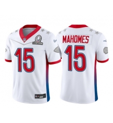 Men 2022 NFL Pro Bowl Kansas City Chiefs 15 Patrick Mahomes AFC White Jersey