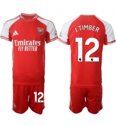 Men Arsenal 2026 Soccer Jerseys Red #12 J.TIMBER Men Arsenal 2026 Soccer Jerseys Red #12 J.TIMBER