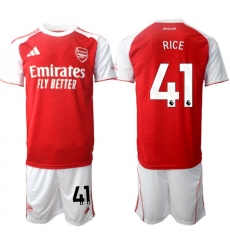 Men Arsenal 2026 Soccer Jerseys Red White #41 RICE Men Arsenal 2026 Soccer Jerseys Red White #41 RICE