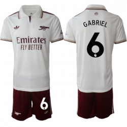 Men Arsenal 2026 Soccer Jerseys White #6 GABRIEL