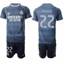 Men Real Madrid 2026 Soccer Jerseys DarkBlue #22 RUDIGER