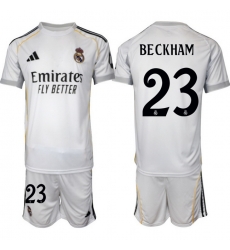 Men Real Madrid 2026 Soccer Jerseys White #23 BECKHAM Men Real Madrid 2026 Soccer Jerseys White #23 BECKHAM