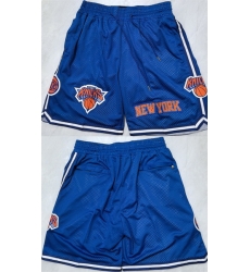 Men New York Knicks Royal Shorts Men New York Knicks Royal Shorts