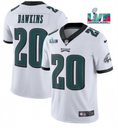 Men Women Youth Toddler Philadelphia Eagles 20 Brian Dawkins White Super Bowl LVII Patch Vapor Untouchable Limited Stitched Jersey