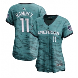 Women Cleveland Guardians 11 Jos E9 Ram EDrez Teal 2023 All Star Stitched Baseball Jersey