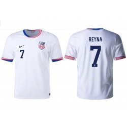 Men US 2024 Soccer White Jersey Custom