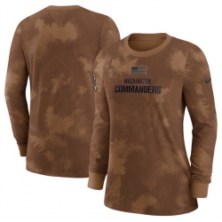 Women Washington Commanders Brown 2023 Salute To Service Long Sleeve T Shirt