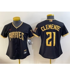 Youth Pittsburgh Pirates  21 Roberto Clemente Black 2026 City Connect Stadium Stitched Baseball Jersey
