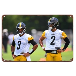 Pittsburgh Steelers Aluminum Sign 12x8 Inch Russell Wilson 003