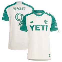 Mens Austin FC Brandon Vazquez adidas Tan 2024 The Armadillo Kit Authentic Player Jersey