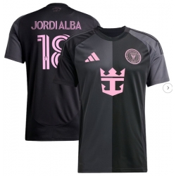 Men's Inter Miami CF Jordi Alba Ramos adidas Black 2025 The Fortitude Kit Replica Player Jersey