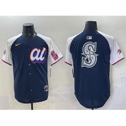 Men American League Seattle Mariners Team Big Logo Navy Alternate 2025 All Star Edition Limited Stitched Baseball Jersey