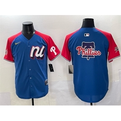 Men National League Philadelphia Phillies Team Big Logo Blue Red Alternate 2025 All Star Edition Limited Stitched Baseball Jersey