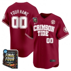 Men Women Youth Alabama Crimson Tide Final Four Patch Baseball Custom Jersey All Stitched Crimson