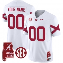 Men Women Youth Alabama Crimson Tide Vapor Limited Custom Jersey V6 Alabama Map All Stitched White