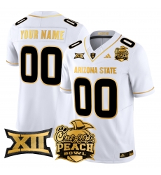 Men Women Youth Arizona State Sun Devils 2025 Peach Bowl Gold Vapor Limited Custom Jersey V2 All Stitched White Gold Men Women Youth Arizona State Sun Devils 2025 Peach Bowl Gold Vapor Limited Custom Jersey V2 All Stitched White Gold