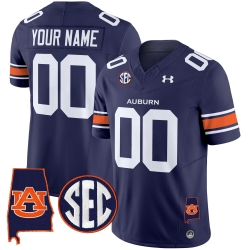 Men Women Youth Auburn Tigers 2024 Alabama Patch Vapor Limited Custom Jersey All Stitched Navy