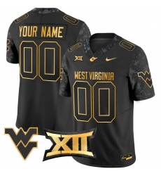 Men Women Youth West Virginia Mountaineers 2024 Gold Vapor Limited Custom Jersey All Stitched Black Gold