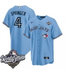 Men Toronto Blue Jays 4 George Springer Light Blue Cool Base Stitched jersey Men Toronto Blue Jays 4 George Springer Light Blue Cool Base Stitched jersey