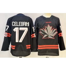 Men Canada Hockey 17 Macklin Celebrini Black Stitched Jersey Men Canada Hockey 17 Macklin Celebrini Black Stitched Jersey